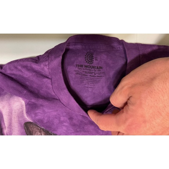 The Mountain Purple Tie Dye Black Cat Kitten Hammock Long Sleeve T Shirt XL - Picture 5 of 5